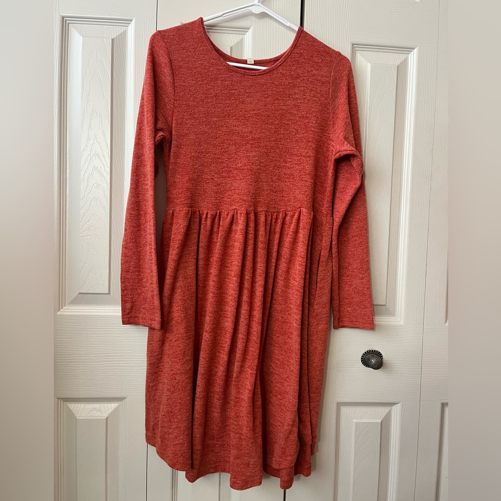 Burnt orange sweater dress